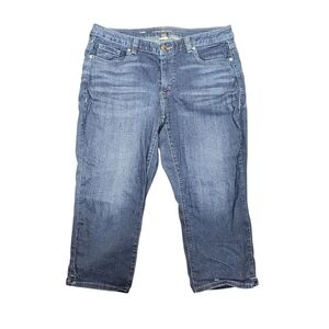 Lane Bryant Stretch Capri Jeans | Mid Rise Blue Wash Plus Size Comfort Fit Sz18